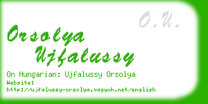 orsolya ujfalussy business card